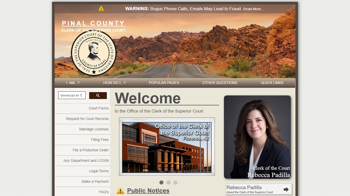 Pinal County Clerk of the Superior Court Home